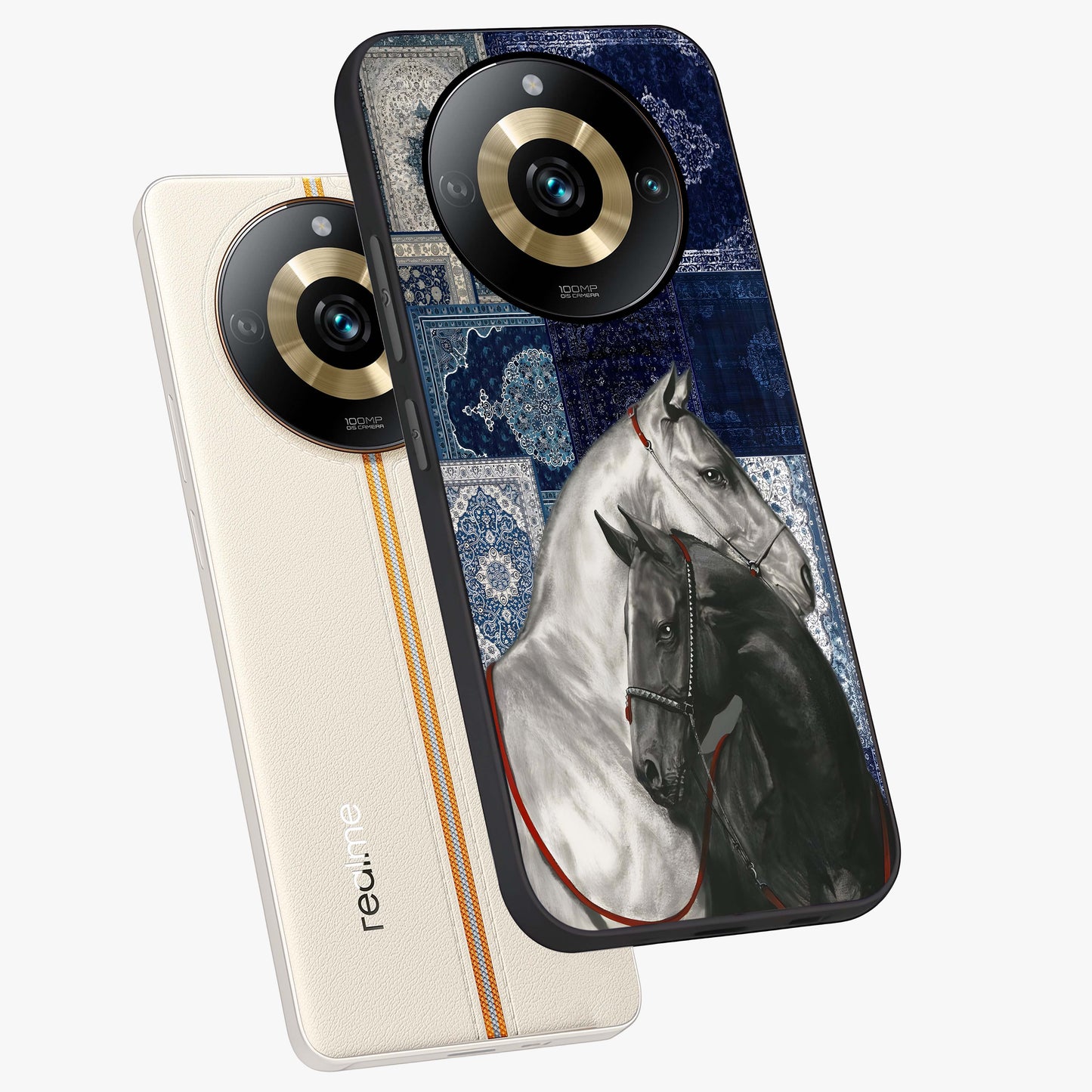 Midnight Stallion Blues Glass Case displayed in angled mockup highlighting powerful stallion illustration with deep midnight tones.