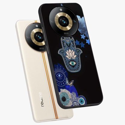 Mystic Hand Aura Glass Case displayed in angled mockup highlighting magical aura design with spiritual aesthetic style.