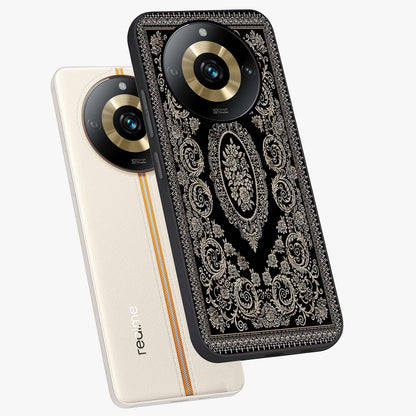Noir Bloom Elegance Glass Case displayed in angled mockup highlighting refined flower design with stylish noir aesthetic.