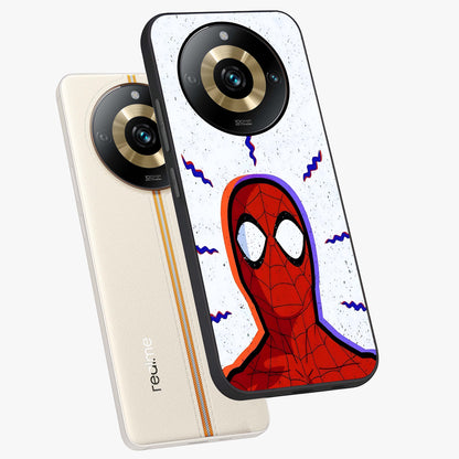 Omg Spiderman Glass Case displayed in angled mockup highlighting dynamic hero illustration with action comic aesthetic.