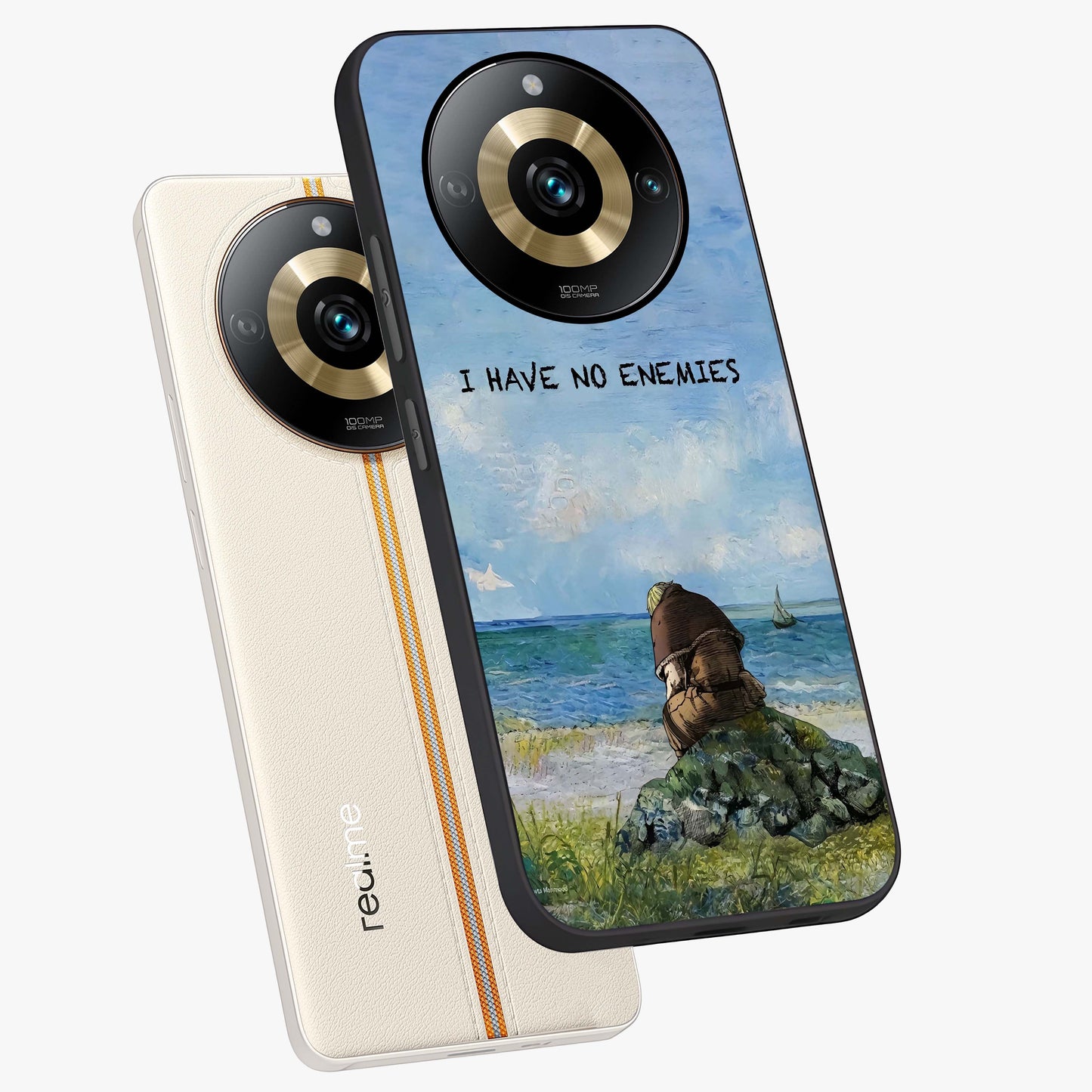 Peace Beyond War Glass Case displayed in angled mockup highlighting meaningful message design with artistic aesthetic style.