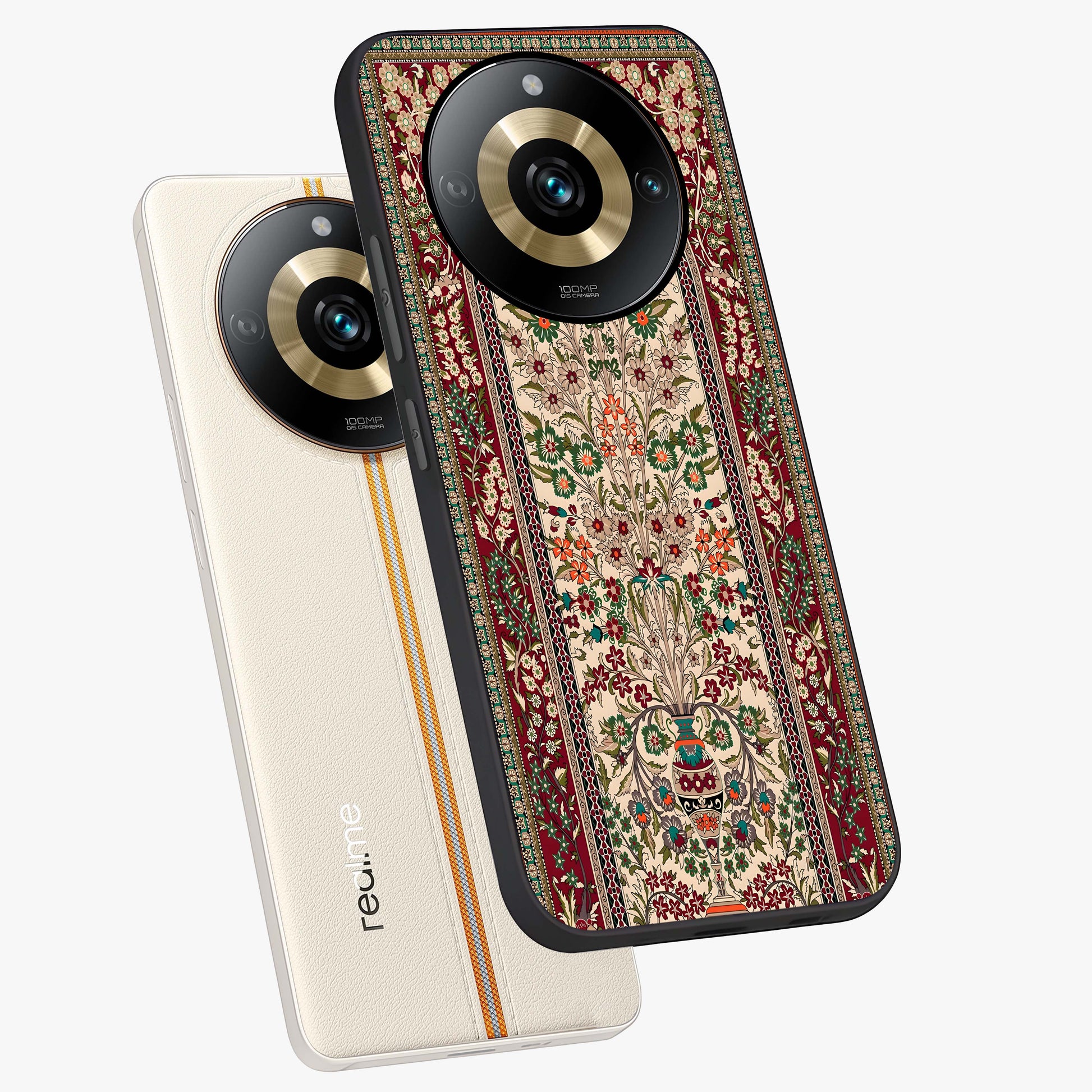 Persian Inspired Glass Case displayed in angled mockup highlighting intricate traditional design with elegant cultural aesthetic.