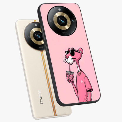 Pink Panther Glass Case displayed in angled mockup highlighting playful cartoon character design with vibrant pink aesthetic.