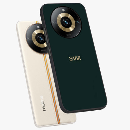 Sabr Minimal Patience Glass Case displayed in angled mockup highlighting simple inspirational design with clean aesthetic style.