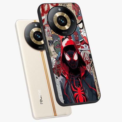 Spider Collage Street Glass Case displayed in angled mockup highlighting dynamic street style collage design with comic aesthetic.