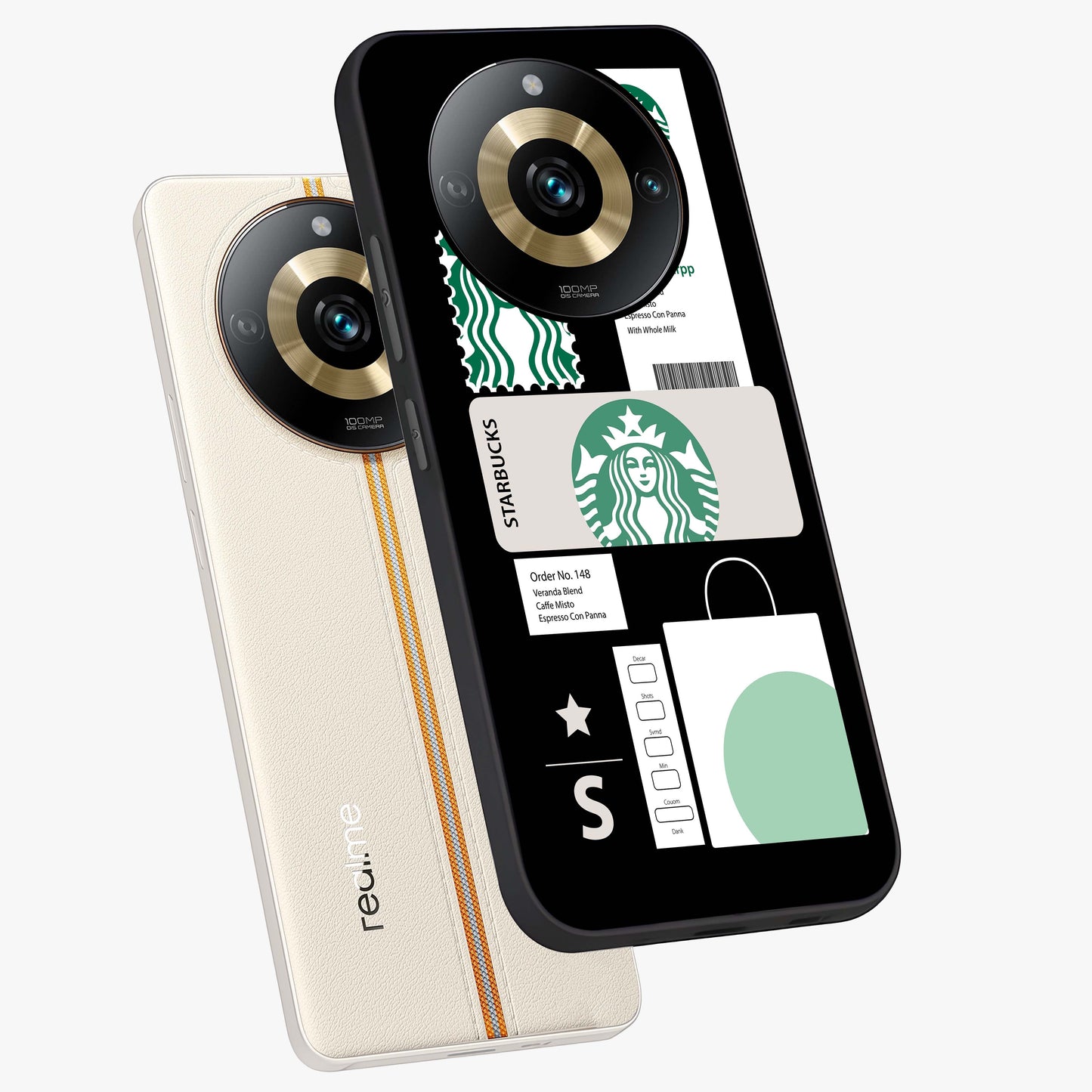 Starbucks Mocha Glass Case displayed in angled mockup highlighting stylish mocha themed design with cozy café aesthetic.