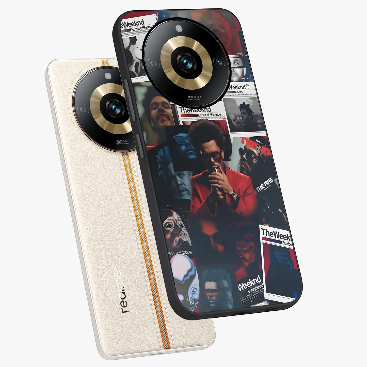The Weeknd Glass Case displayed in angled mockup highlighting stylish pop culture inspired design with modern aesthetic.