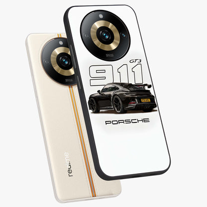 Turbo Legacy Icon Glass Case displayed in angled mockup highlighting dynamic automotive design with performance aesthetic.