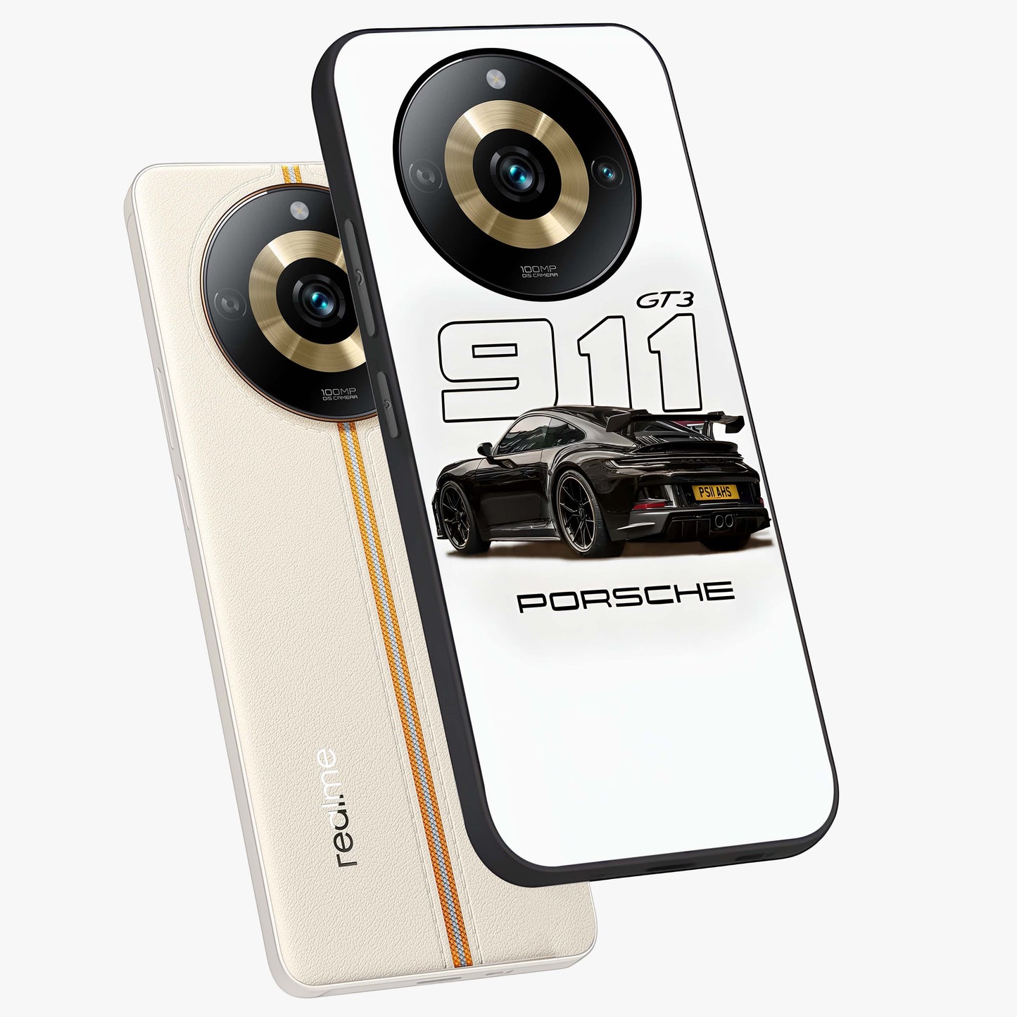 Turbo Legacy Icon Glass Case displayed in angled mockup highlighting dynamic automotive design with performance aesthetic.