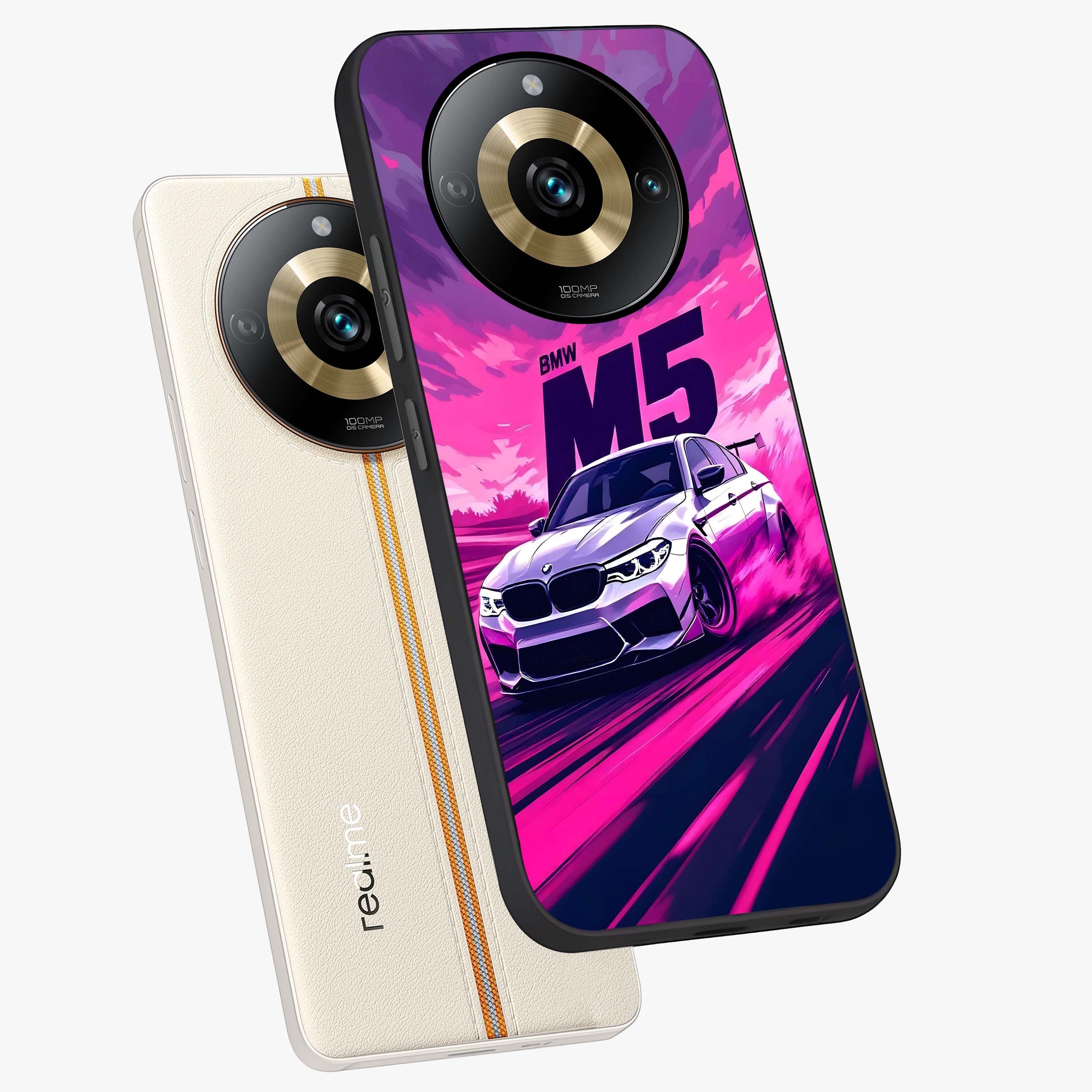 Velocity Drift Pulse Glass Case displayed in angled mockup highlighting dynamic drift design with sporty automotive aesthetic.