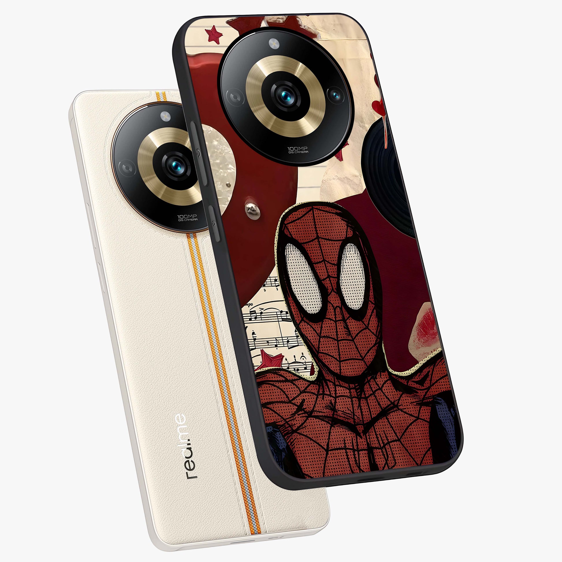 Web Warrior Vibes Glass Case displayed in angled mockup highlighting dynamic web design with comic style aesthetic.