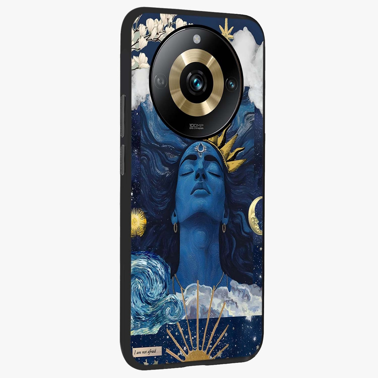 Aesthetic Lord Shiva Glass Case upright view showcasing powerful Lord Shiva artwork with devotional theme.