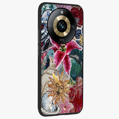 Beaded Garden Fantasy Glass Case upright view showcasing whimsical garden aesthetic with artistic bead details.