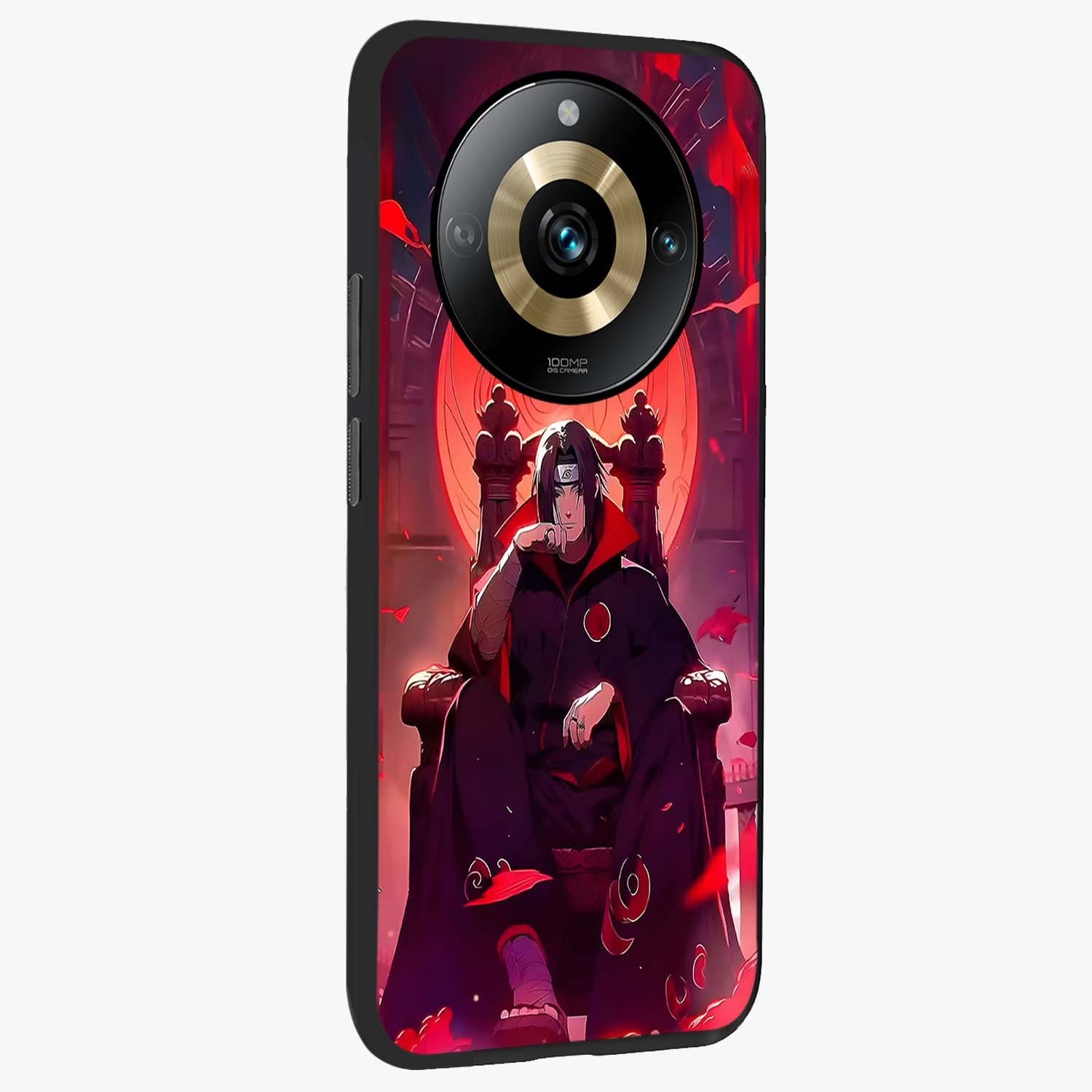 Blood Moon Sovereign Glass Case upright view showcasing powerful moon inspired artwork with cosmic aesthetic style.