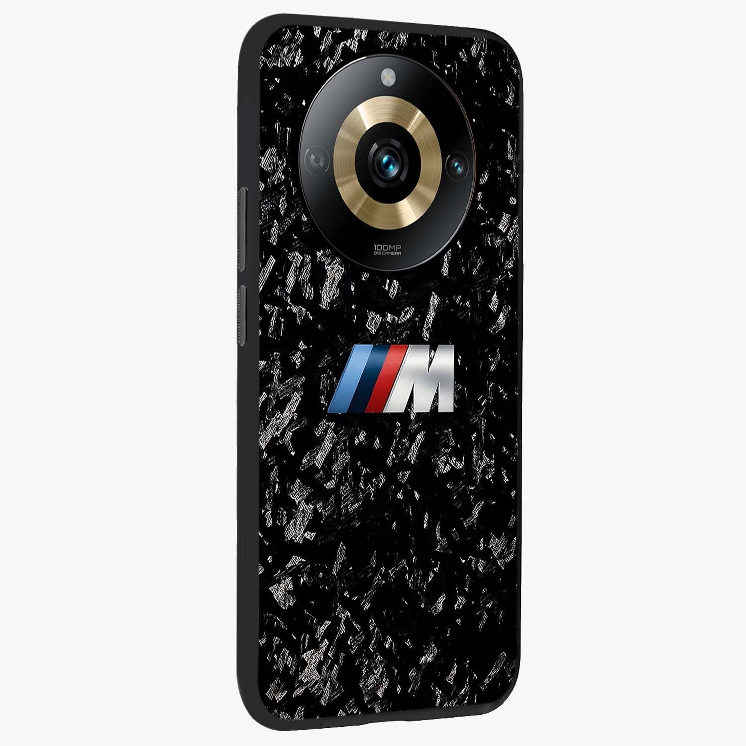 Carbon Speed Mark Glass Case upright view showcasing modern carbon speed graphic with bold automotive theme.