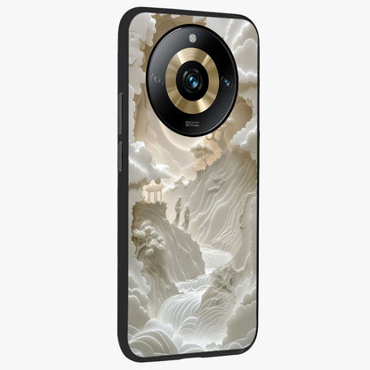 Celestial Origami Glass Case upright view showcasing creative origami artwork with modern celestial style.