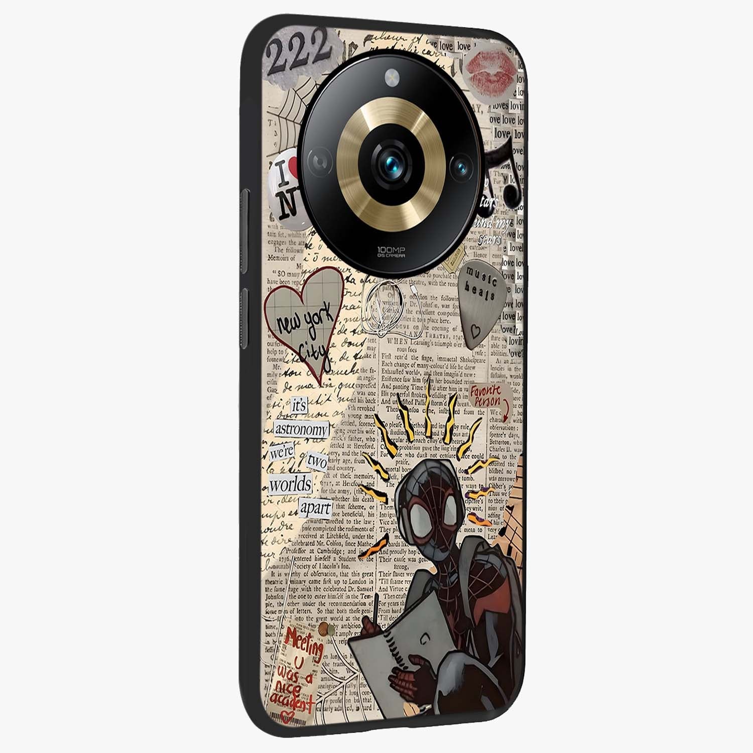 City Dream Sketch Glass Case upright view showcasing urban skyline artwork with stylish hand drawn design.