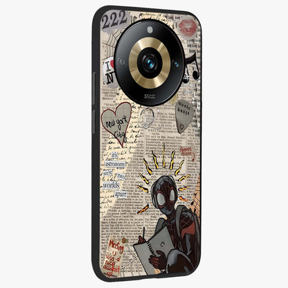 City Dream Sketch Glass Case upright view showcasing urban skyline artwork with stylish hand drawn design.