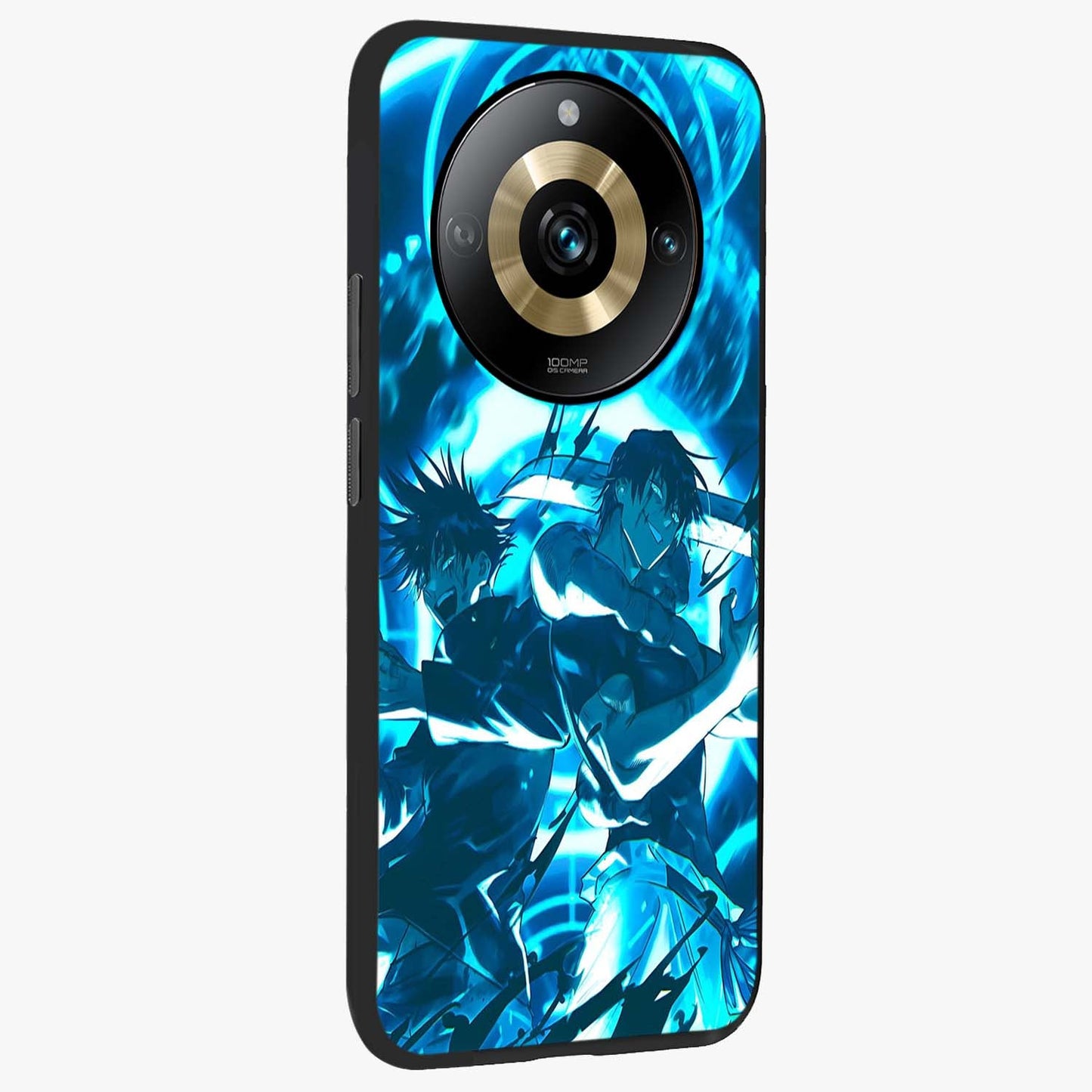 Cursed Energy Clash Glass Case upright view showcasing dramatic clash artwork with bold supernatural theme.