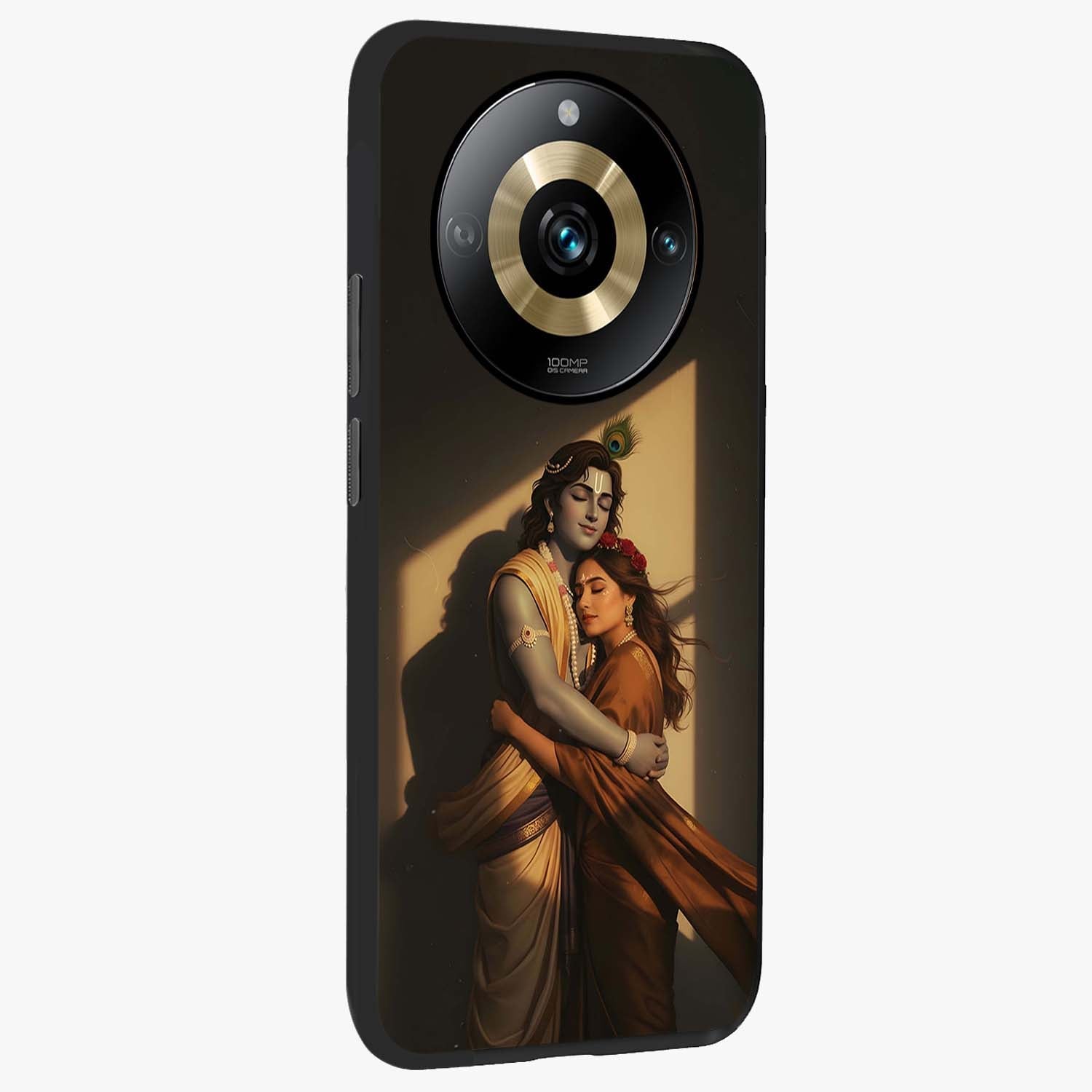 Divine Eternal Love Glass Case upright view showcasing graceful spiritual artwork with eternal love theme.
