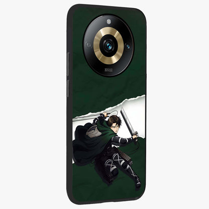 Emerald War Vanguard Glass Case upright view showcasing dramatic warrior artwork with bold fantasy theme.