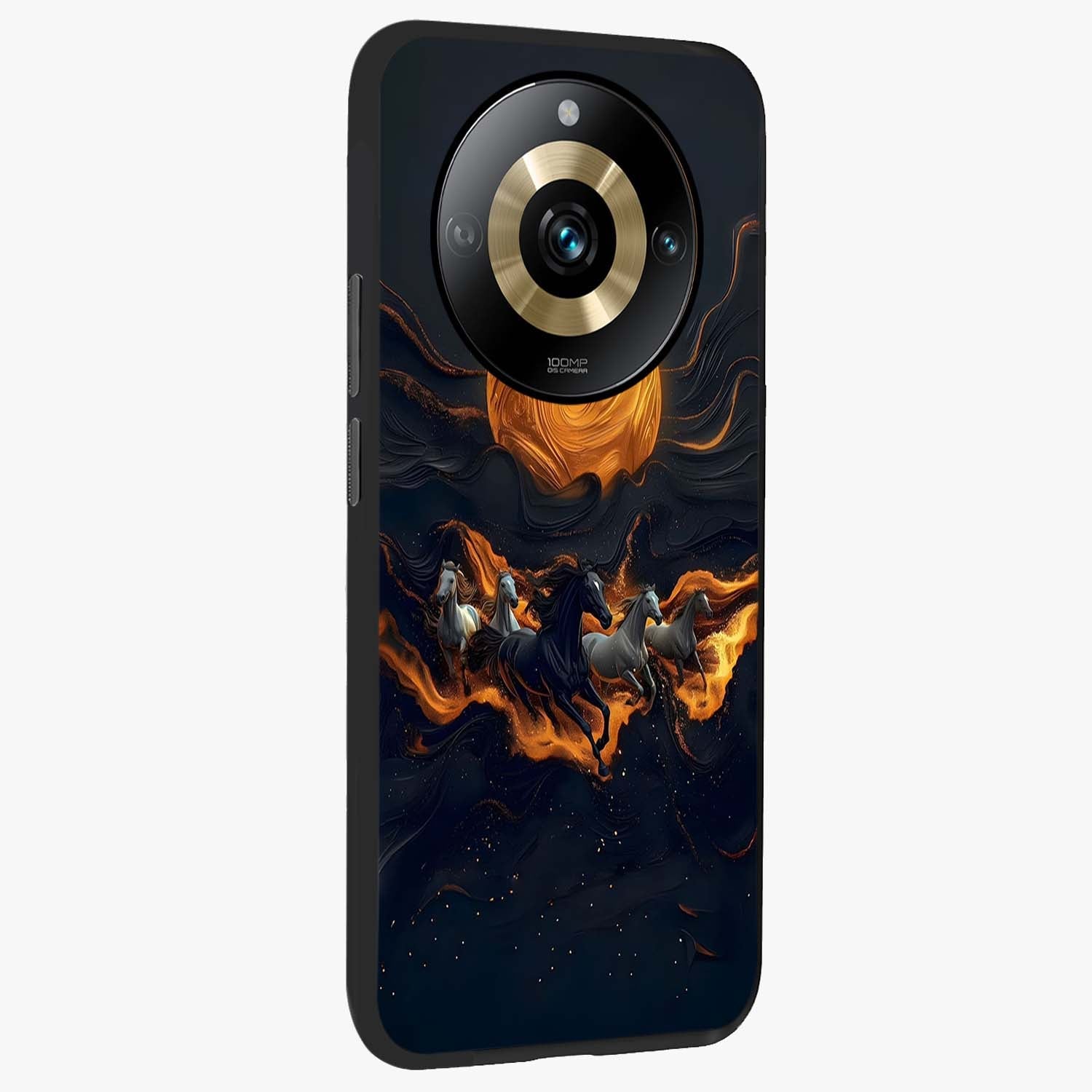 Golden Royal Heritage Glass Case upright view showcasing elegant royal artwork with classic heritage theme.