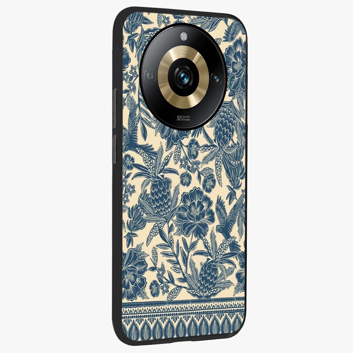 Heirloom Wild Bloom Glass Case upright view showcasing delicate wildflower artwork with timeless floral theme.