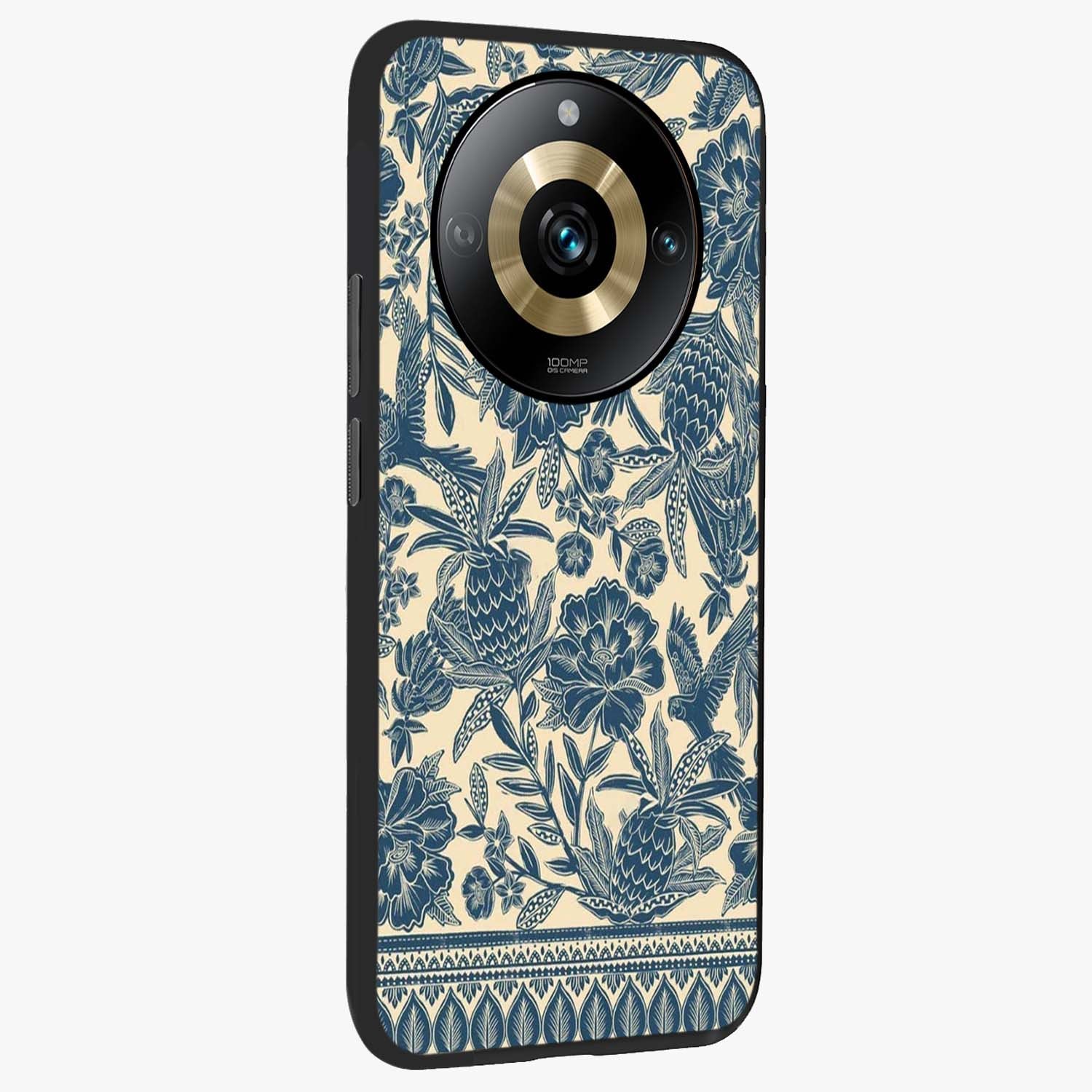 Heirloom Wild Bloom Glass Case upright view showcasing delicate wildflower artwork with timeless floral theme.