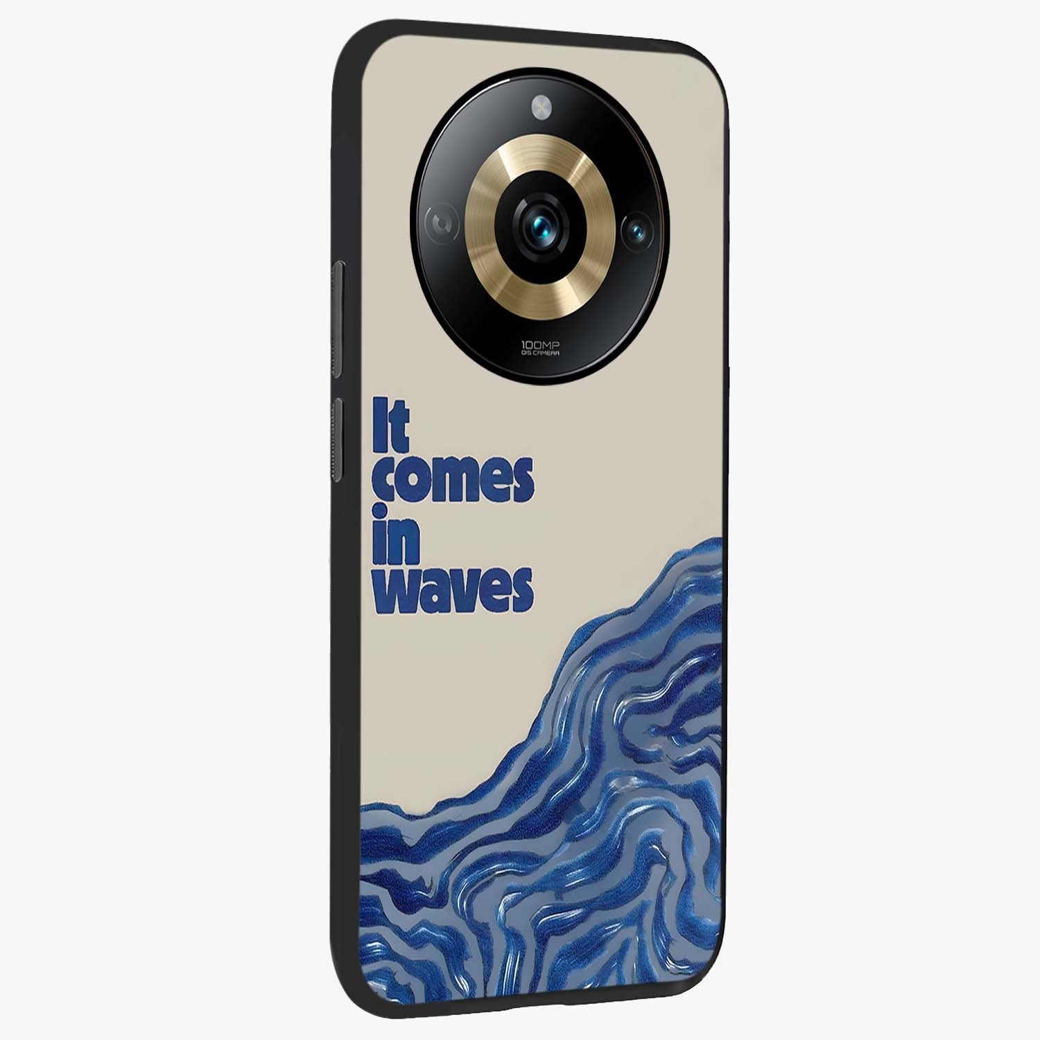Itachi Sharingan Glass Case upright view showcasing intense anime eye artwork with bold character theme.