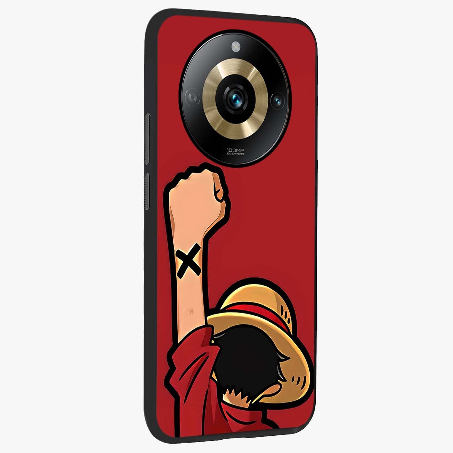 Luffy X Spirit Glass Case upright view showcasing striking anime artwork with adventurous character theme.