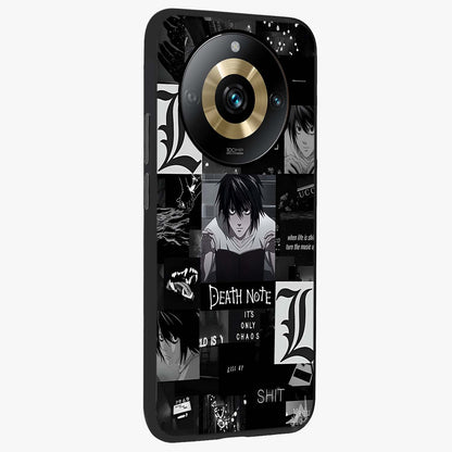 Midnight Chaos Mind Glass Case upright view showcasing expressive abstract artwork with bold dark theme.