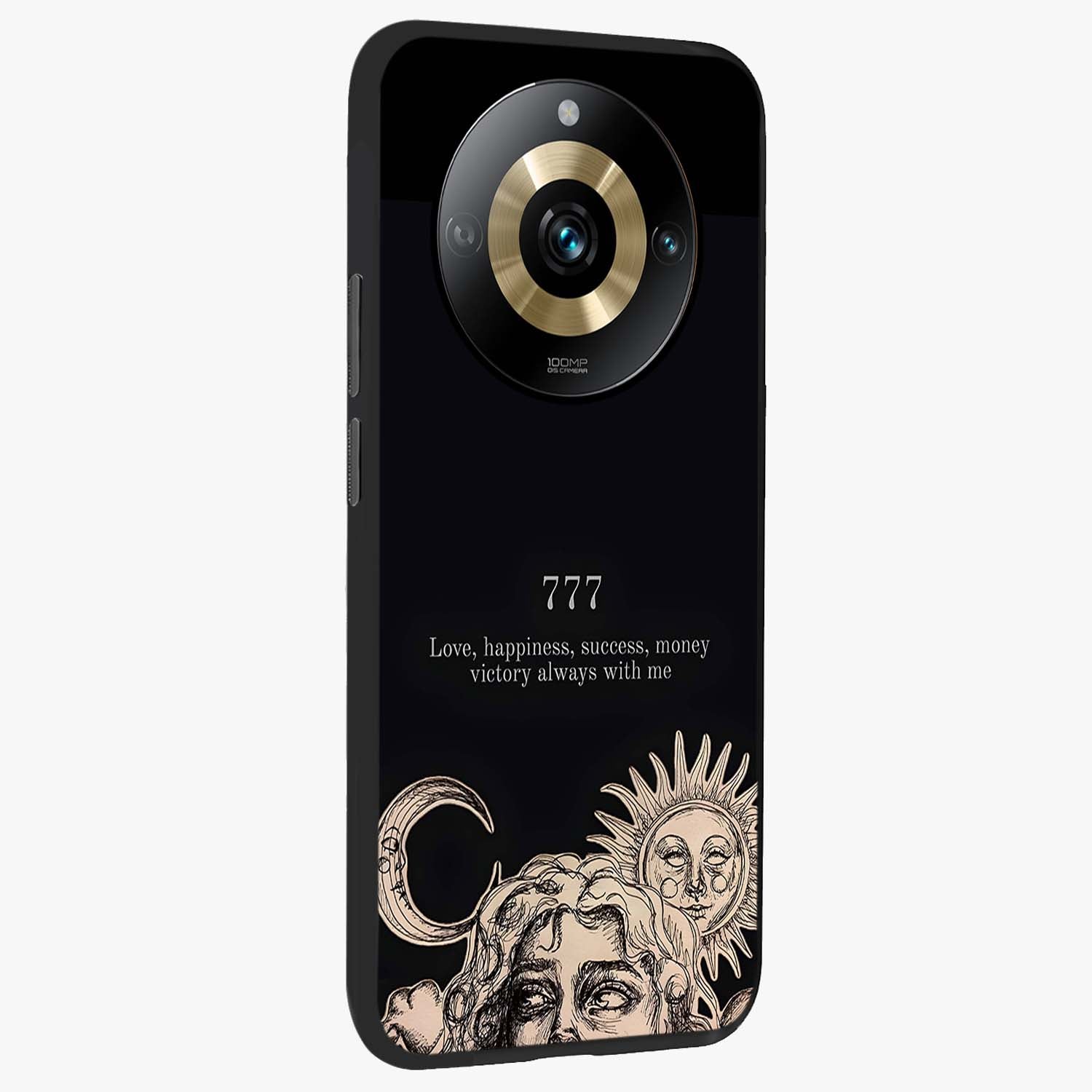 Mystic Victory Aura Glass Case upright view showcasing powerful victory themed artwork with spiritual energy vibe.