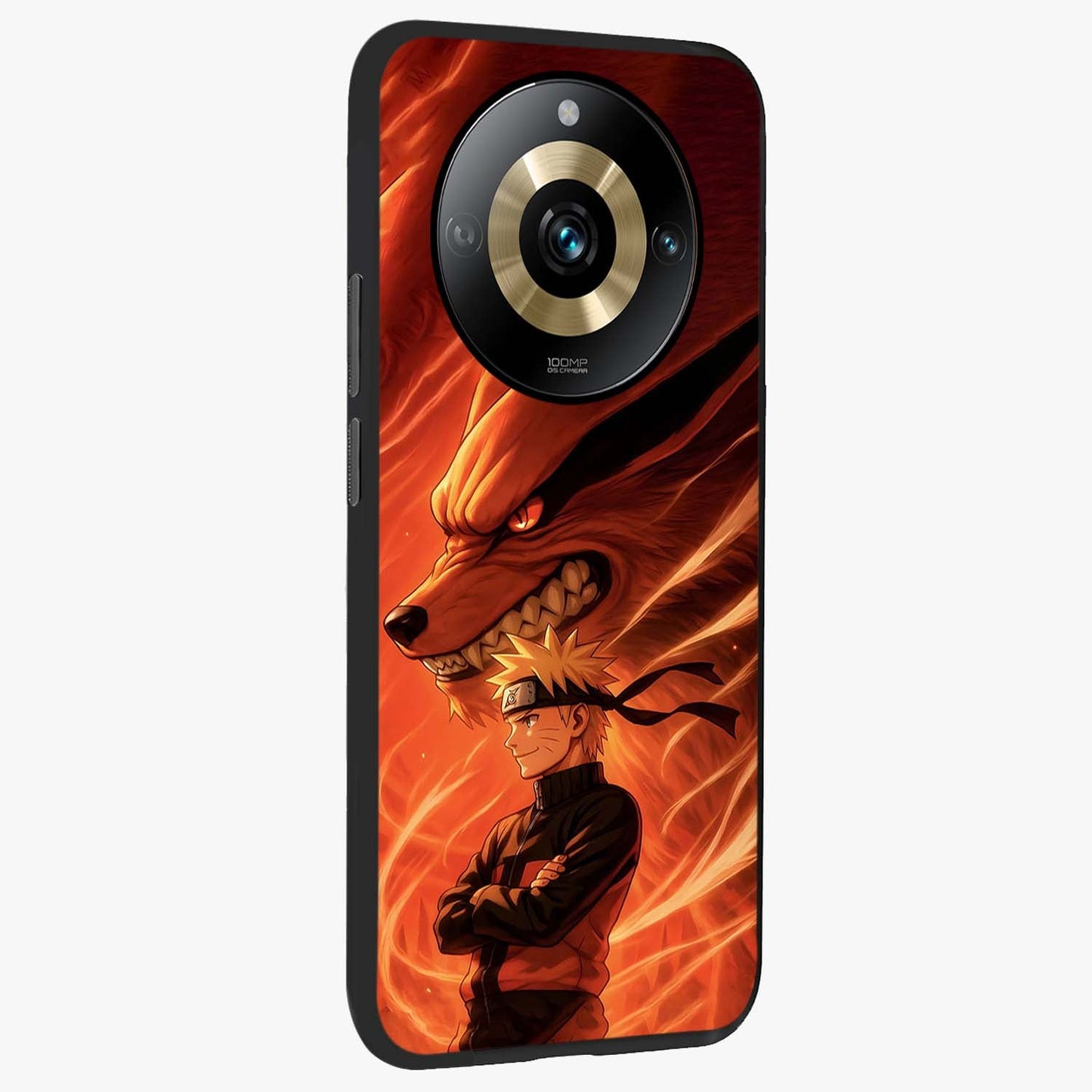 Nine Tails Legacy Glass Case upright view showcasing dramatic nine-tails artwork with intense anime themed design.