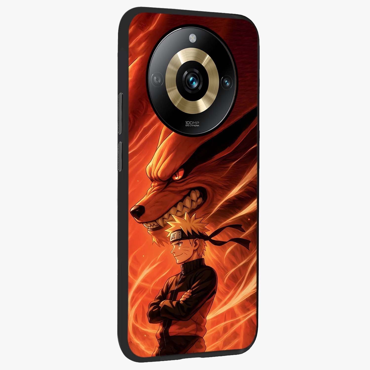 Nine Tails Legacy Glass Case upright view showcasing dramatic nine-tails artwork with intense anime themed design.