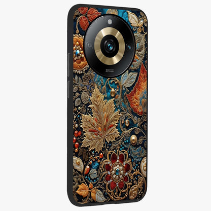 Royal Jewel Garden Glass Case upright view showcasing rich floral artwork with luxurious garden theme.