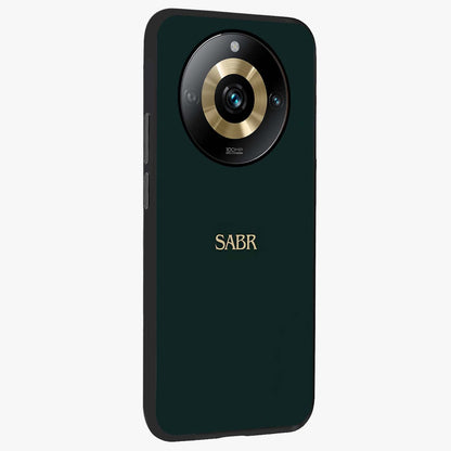 Sabr Minimal Patience Glass Case upright view showcasing calm minimalist artwork with motivational patience theme.