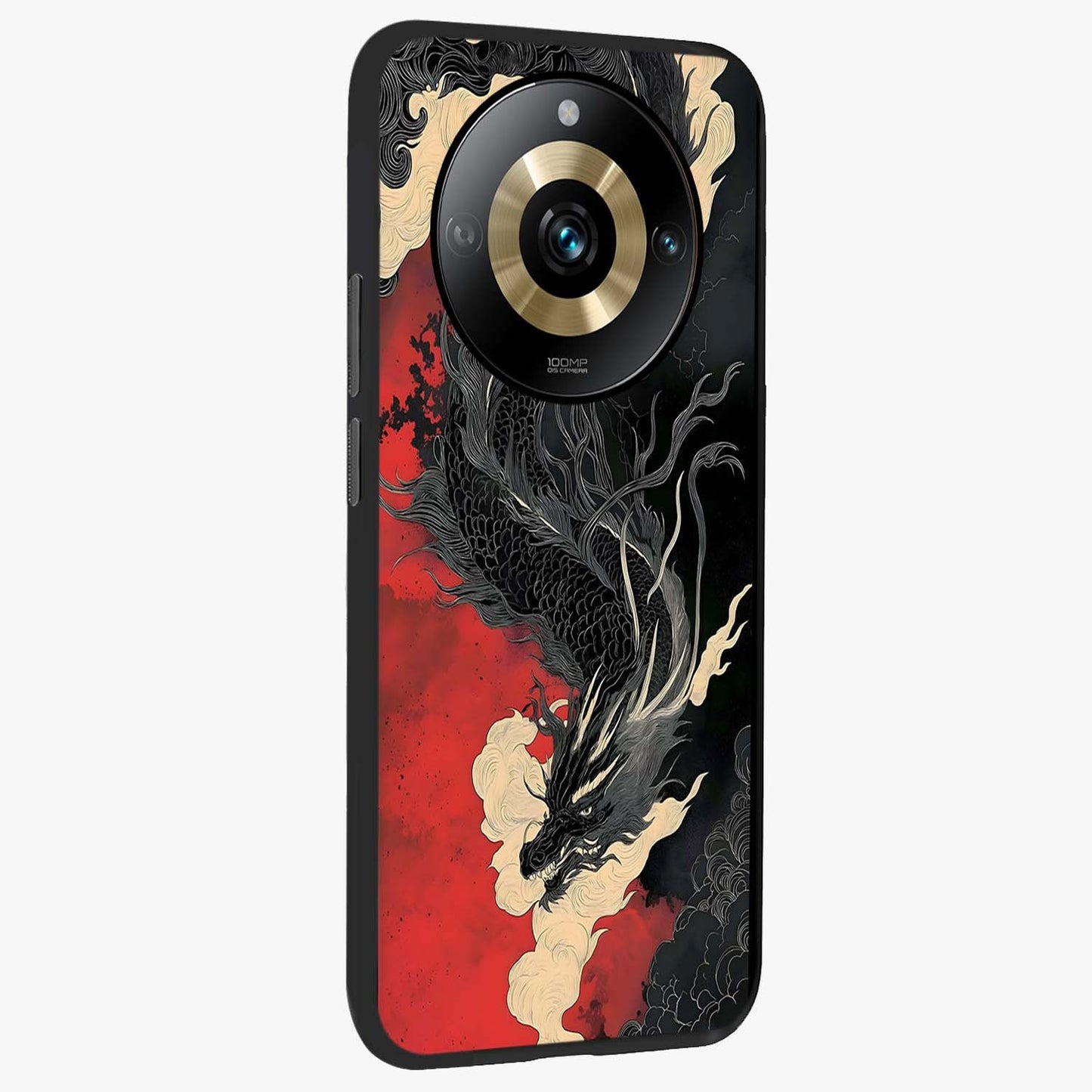 Shadow Dragon Fury Glass Case upright view showcasing intense dragon artwork with dramatic shadow theme.