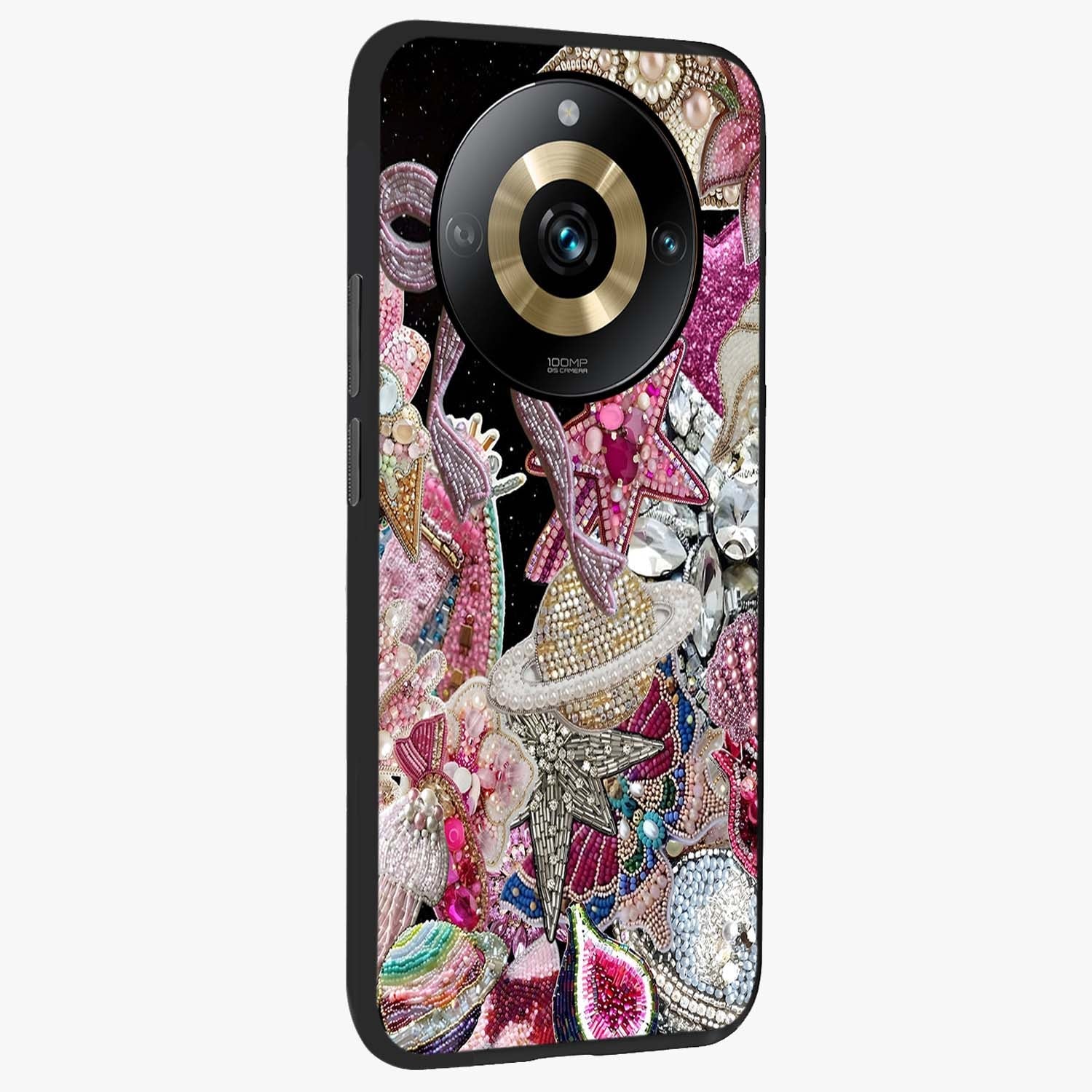 Starlit Jewel Dream Glass Case upright view showcasing radiant star inspired artwork with magical night theme.
