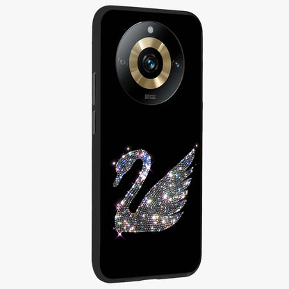 Starlit Swan Grace Glass Case upright view showcasing beautiful swan artwork with peaceful night themed design.