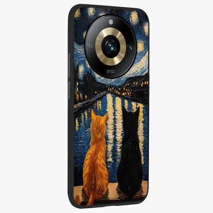 Starry River Cats Glass Case upright view showcasing adorable cat artwork with magical river and stars theme.