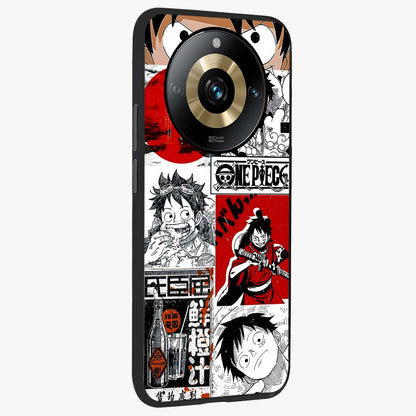 Strawhat Chaos Panels Glass Case upright view showcasing energetic anime artwork with bold adventure theme.