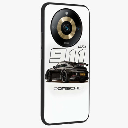 Turbo Legacy Icon Glass Case upright view showcasing bold racing inspired artwork with classic car theme.