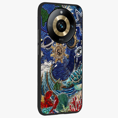 Universe Underwater Spark Glass Case upright view showcasing magical underwater galaxy artwork with vibrant cosmic theme.