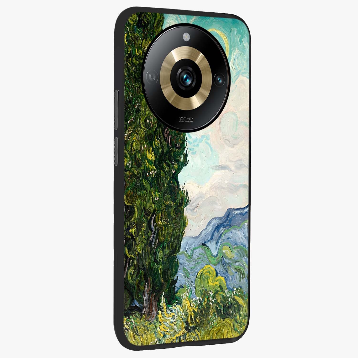 Van Gogh Vintage Art Glass Case upright view showcasing elegant vintage painting artwork with artistic heritage theme.