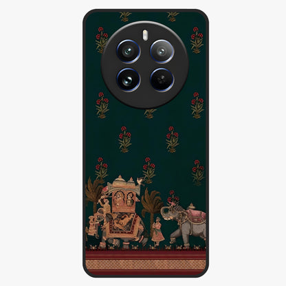 Macmerise Glass Case showing flat back view with stylish modern artwork and glossy glass finish.