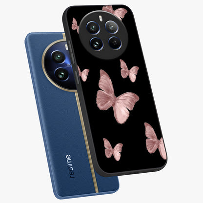 Butterfly Pattern Glass Case displayed in angled mockup highlighting delicate butterfly design and aesthetic pattern style.
