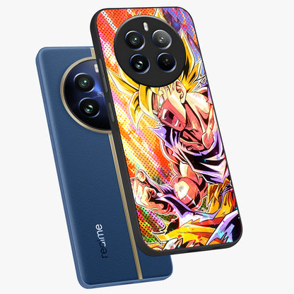 Firing Goku Glass Case displayed in angled mockup highlighting dynamic anime character design with action aesthetic.