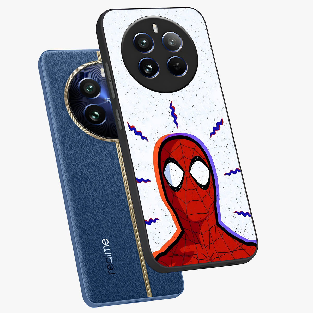 Omg Spiderman Glass Case displayed in angled mockup highlighting dynamic hero illustration with action comic aesthetic.