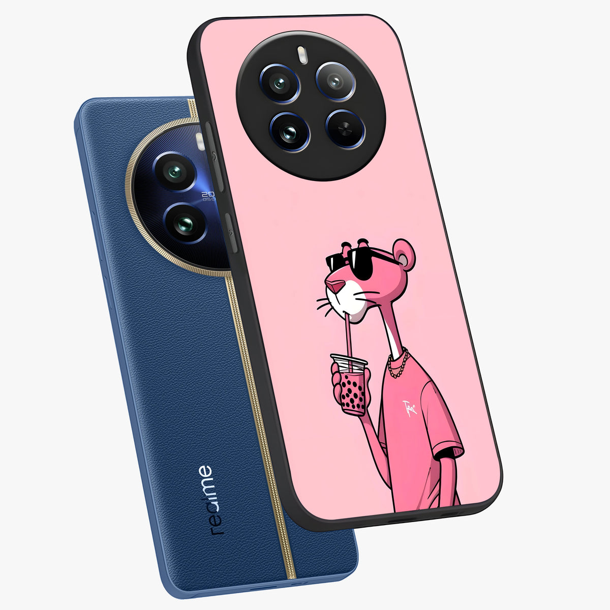 Pink Panther Glass Case displayed in angled mockup highlighting playful cartoon character design with vibrant pink aesthetic.