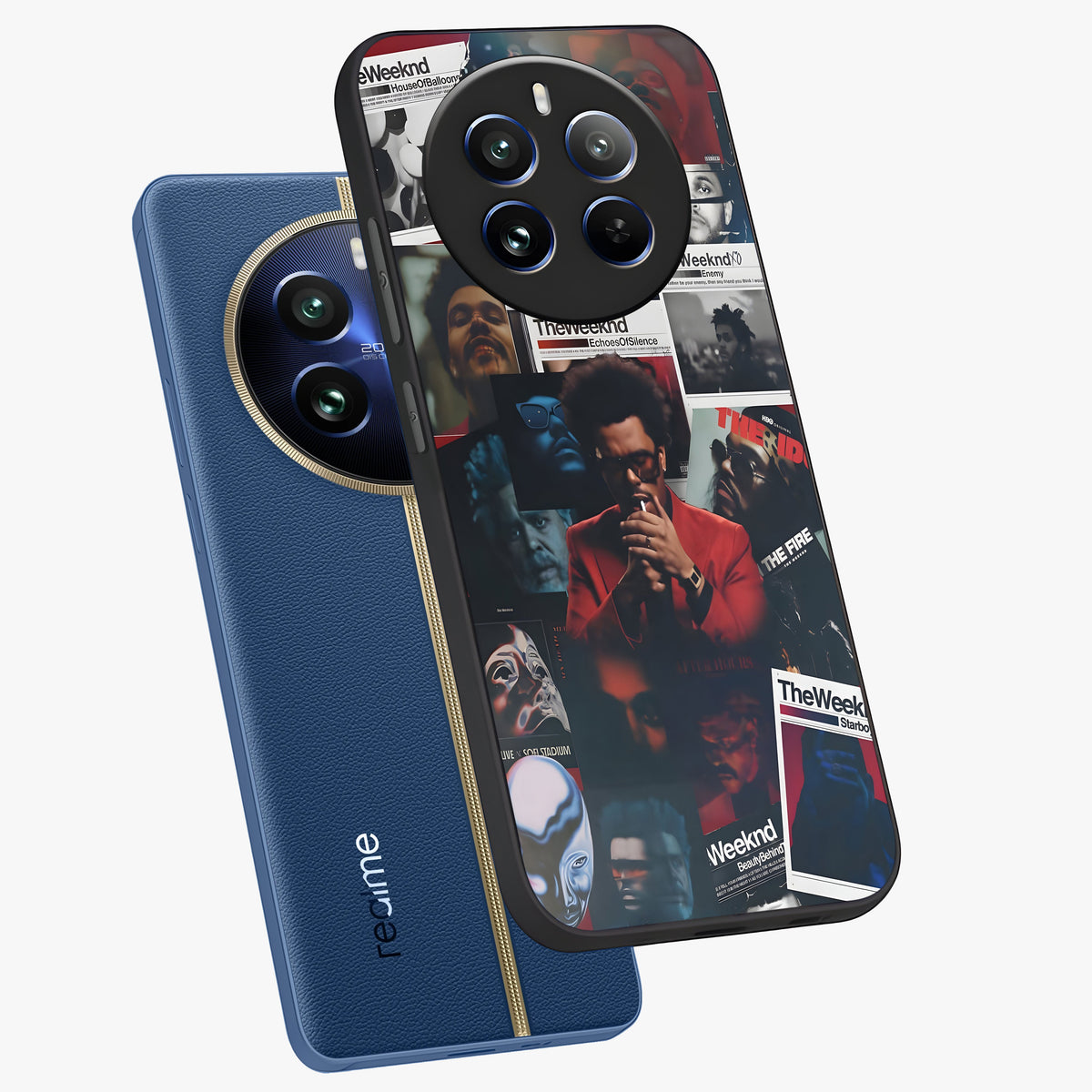 The Weeknd Glass Case displayed in angled mockup highlighting stylish pop culture inspired design with modern aesthetic.